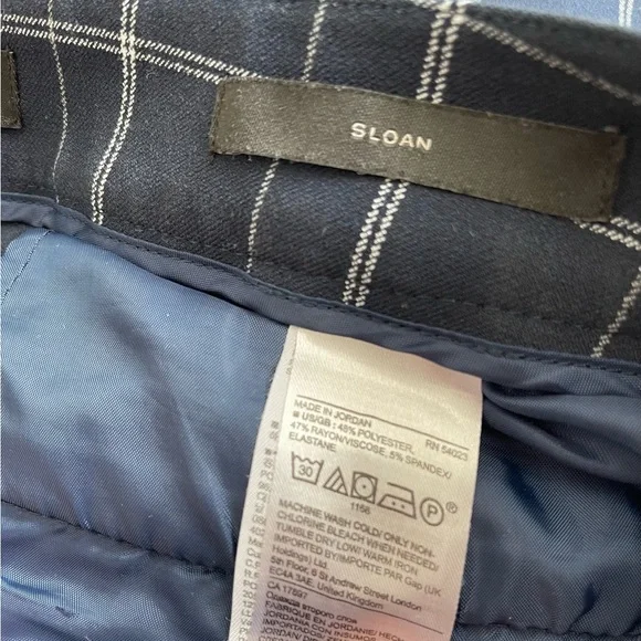 Banana Republic Sloan Fit Navy Plaid Ankle Pant - Picture 7 of 8